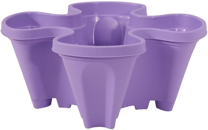 Vertical Planter 5 Tiered,Stackable Planters for Strawberry Herb Flower and Vegetable Stacking Garden Tower Gardening Pots with Removable Wheels and Bottom Indoor Outdoor
