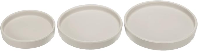 3 Pack Planter Saucers - Ceramic Plant Tray Flower Pot Drip Trays Round Apply to Outdoor/Garden (4/5/6inch, Grey)