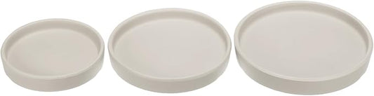 3 Pack Planter Saucers - Ceramic Plant Tray Flower Pot Drip Trays Round Apply to Outdoor/Garden (4/5/6inch, Grey)