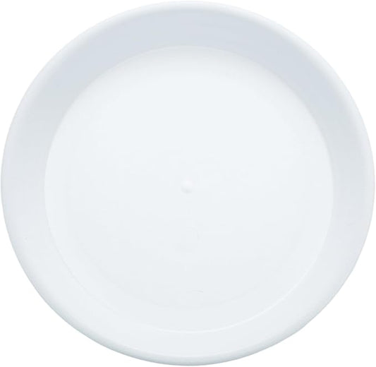 HARFINGTON Plastic Plant Saucer 6.1" Round Drip Trays Flower Pot Saucers Flower Base Bottom Drainage Tray for Indoors Outdoors Planters, Pearl White