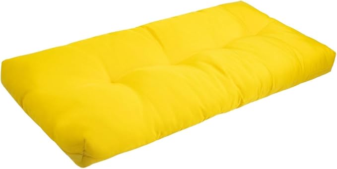 FUNHOME Outdoor Bench Cushion 42 x18 inch with Non-Slip Grips,Water Resistant Porch Swing Cushion,Bench Pillow Pads,Tufted Cushions for Patio Garden Furniture,42" Seat Cushions(Yellow)