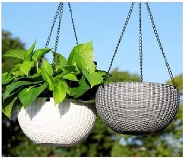 Black Hanging Basket Chains 3 Leads Flower Plant Pot Replacement Chain with Hooks Hanger for Bird Feeders, Planters, Lanterns and Ornaments 5 Pack Choose Length (24inch)