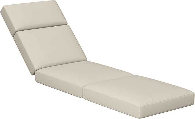 Chaise Lounge Cushions Outdoor, 72 x 21 x 4 Inch Lounge Chair Cushions for Outdoor Furniture - Waterproof Lounge Patio Replacement Cushion, 4In Fade-Resistant ThickPatio Chaise Lounge Cushion