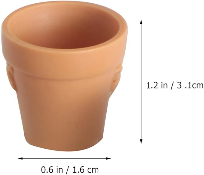 7 Pcs Miniature Flower Pots, Tiny Resin Terracotta-Style Pots for Dollhouse, Fairy Garden, Microlandscape Crafts, DIY Mini Garden & Model Displays