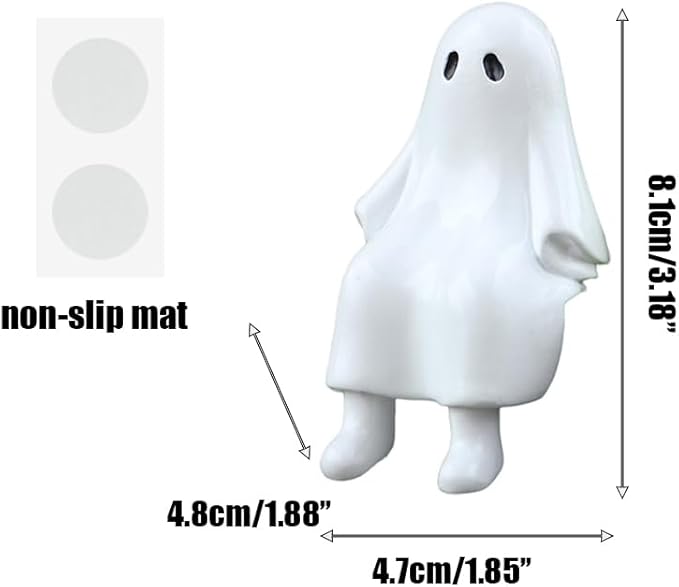 Cute Climbing Ghost Figure Plant Pot Hanger, Halloween Flower Pot Hugger, Resin Tortoise Statue, Funny Pot Huggers for Planters, Garden Fence Balcony Patio Yard (Ghost)