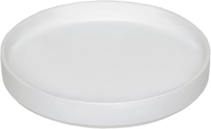 Frosted White Ceramic Pot Saucer - Drainage Tray for Indoor and Outdoor Flower Plant Pots and Planters, 12 Inch