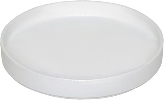 Frosted White Ceramic Pot Saucer - Drainage Tray for Indoor and Outdoor Flower Plant Pots and Planters, 12 Inch