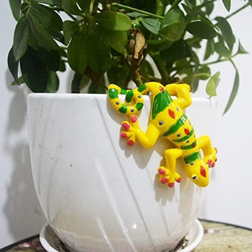 4Pcs Resin Climbing Gecko Flower Pot and Vase Hugger, Planter Edge Accessories, Terrarium Hanger Decorations, Garden Yard Ornaments