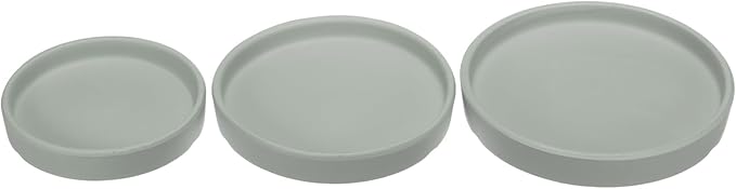 3 Pack Planter Saucers - Ceramic Plant Tray Flower Pot Drip Trays Round Apply to Outdoor/Garden (4/5/6inch, Grey Blue)