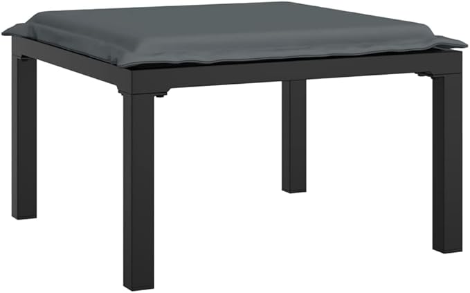 Garden Lounge Set Black and Grey Outdoor Conversation Set Garden Seating Ensemble for Backyard Pond