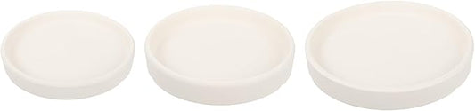 3 Pack Planter Saucers - Ceramic Plant Tray Flower Pot Drip Trays Round Apply to Outdoor/Garden (4/5/6inch, Beige)