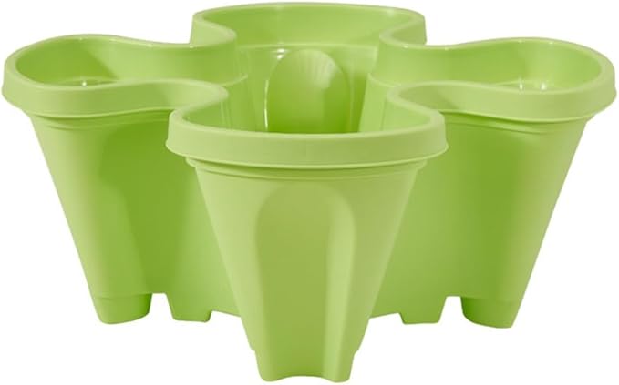 Vertical Planter 3 Tiered,Stackable Planters for Strawberry Herb Flower and Vegetable Stacking Garden Tower Gardening Pots with Removable Wheels and Bottom Indoor Outdoor