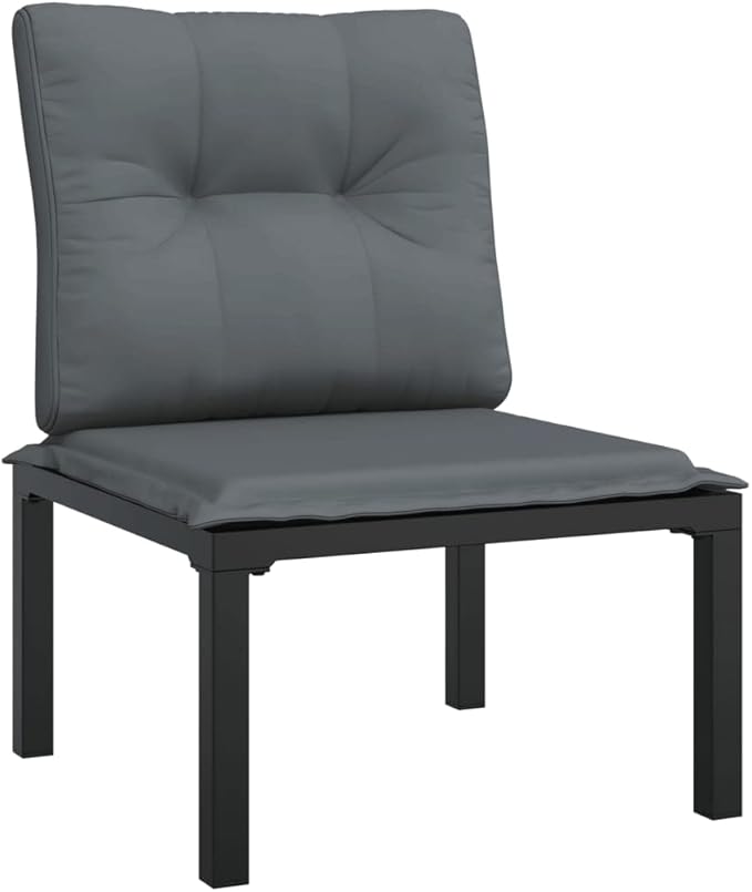 Garden Lounge Set Black and Grey Outdoor Conversation Set Garden Seating Ensemble for Backyard Pond