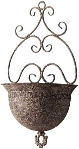 Vintage Wall Planters for Indoor Plants - Metal Wall Planter Holder, Half Round Hanging Basket Flower Pots, Unique Pastoral Retro Decoration for Succulent, Outdoor(H- 20.5 in)