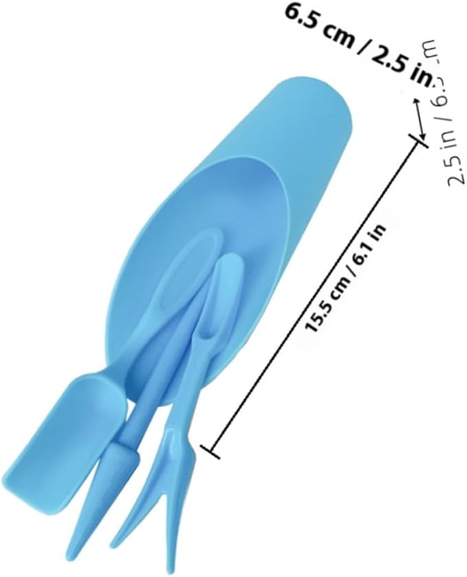 KESYOO Succulent Planting Tool Set with Transplanting Scoop, Small Soil Shovel, Cleaning Brush, and Blue Bucket for Indoor Garden Care and Bonsai Planting Accessories