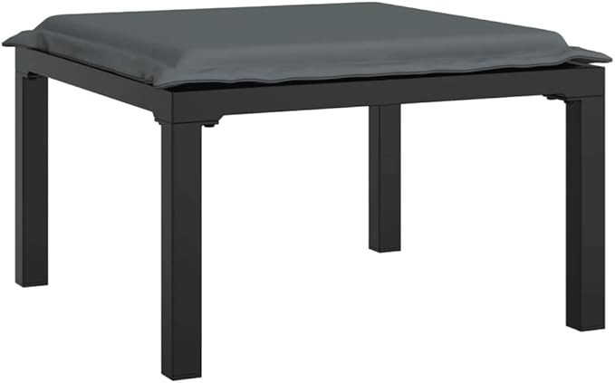Garden Lounge Set Black and Dark Grey Outdoor Furniture Set Garden Seating Ensemble for Pond Backyard