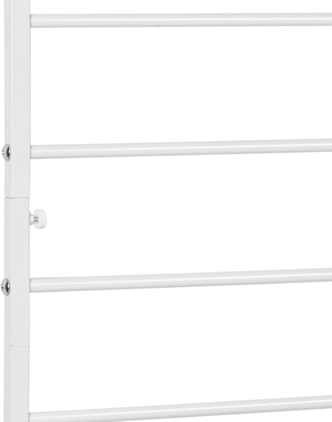 MyGift 4 Foot Tall Modern White Metal Wall Mounted Horizontal Bars Trellis, Outdoor Hanging Support Frame for Climbing Garden Plants and Crawling Vines