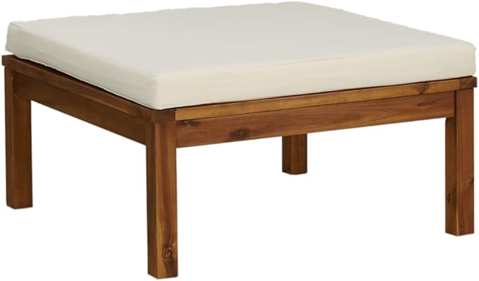 SKM 4 Piece Garden Lounge Set with Cream Cushion Solid Acacia Wood (Weight-76KG)
