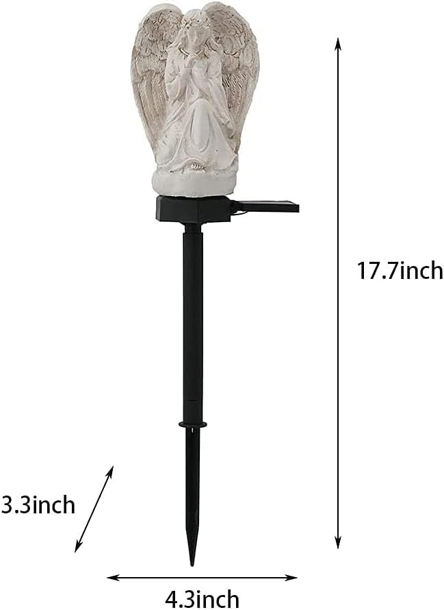 Guardian Angel Garden Decor Solar Light Outdoor Yard Statues Outside Decorative Mom Dad Grave Decorations for Cemetery Mother Memorial Gifts Lighted Figurines Christmas