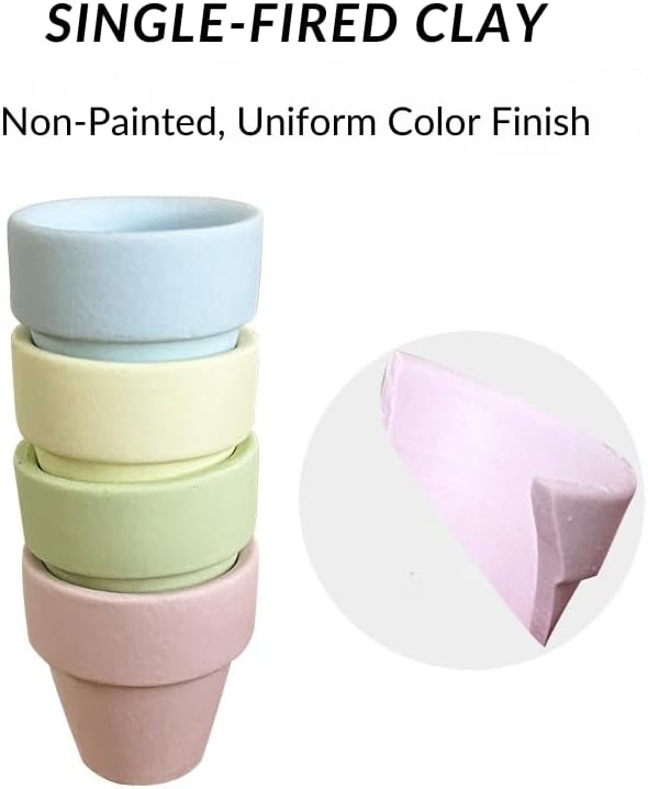 Mini Pastel Terracotta Pots for Micro Gardens – 30 Pack, 1.1” Tiny Breathable Clay Planters, Macaron Colors, for Moss, Fairy Gardens, Dollhouses, and Succulents (Blue, 1.1 Inch)