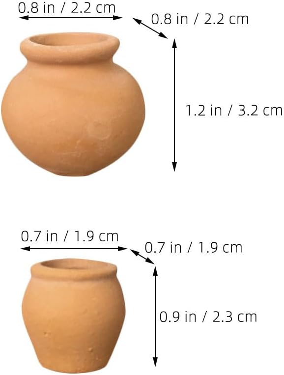 POPETPOP Mini Terracotta Succulent Pots 4-Pack Small Breathable Clay for Succulent Plants Fairy Gardens and Plant Propagation 0.87 Inch