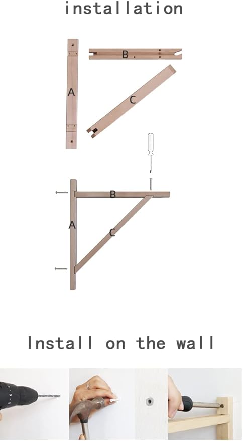 PRIADE Wall Mounted Wood Bracket for Hanging Sconce Pendant Lamp Kits, Planters, Lanterns, Wind Chimes, 12 Inch Floating Shelves Bracket, Set of 2 (Burlywood)