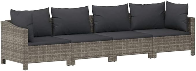Garden Lounge Set Grey Outdoor Conversation Set Garden Seating Ensemble for Pond Deck