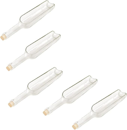 Wine Bottle Cutting pots, Succulent Planter,Flower Pot,Glass Candle Holder,Fruit Salad Tray Table Decoration Glass Art Crafts for Bar Cafe Restaurant(5PCS-Tran)