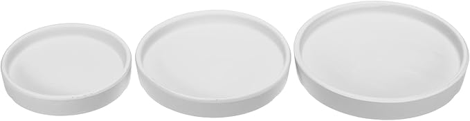 3 Pack Planter Saucers - Ceramic Plant Tray Flower Pot Drip Trays Round Apply to Outdoor/Garden (4/5/6inch, White)
