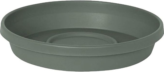 Bloem Terra Resin Saucer Tray: 9.25" Bottom Width - Basil Green - Matte, Durable, Ribbed Bottom, Indoor and Outdoor, Fits 12" Terra Pots