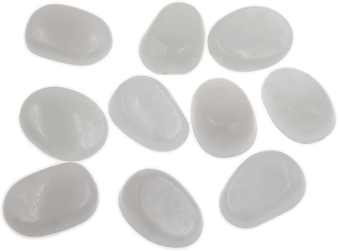 QTTLLI 20Pcs 4.5CM Large Glow Pebbles Glow in The Dark Decorative Stones Rocks for Garden Path Walkway Yard Fish Tank, White