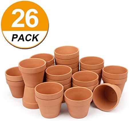 [26 Pack] 4" Planter Nursery Pots Terracotta Pot Clay Ceramic Pottery Cactus Pot Flower Succulent Garden Pots