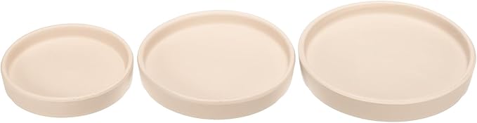3 Pack Planter Saucers - Ceramic Plant Tray Flower Pot Drip Trays Round Apply to Outdoor/Garden (4/5/6inch, Ecru White)