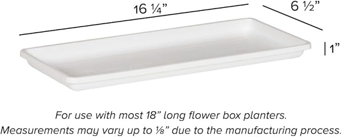 Novelty 10182, White, Countryside Flower Box Tray, Small (16.25" x 6.5")