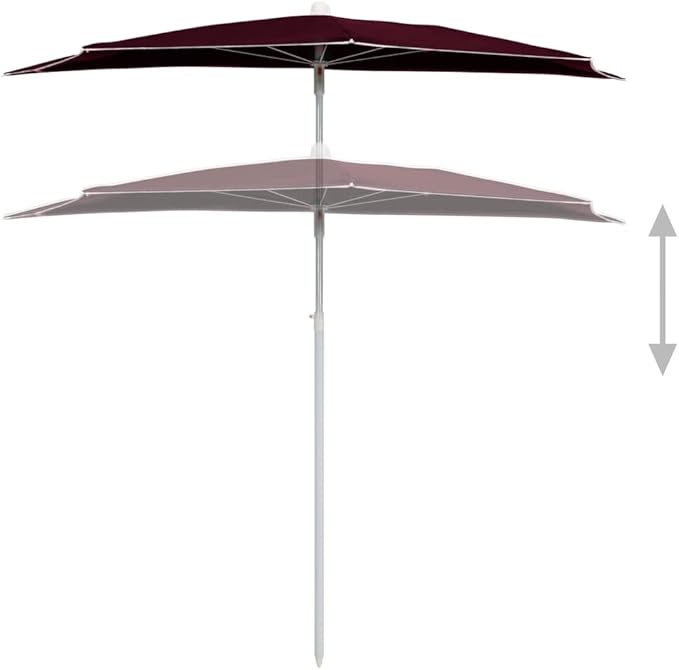 Garden Half Parasol with Pole,Sun Shade Umbrella,Outdoor Umbrellas,Patio Umbrella,Table Umbrella,Picnic Umbrella,for Patios,Gardens,Balconies,Decks, 70.9"x35.4" Sand