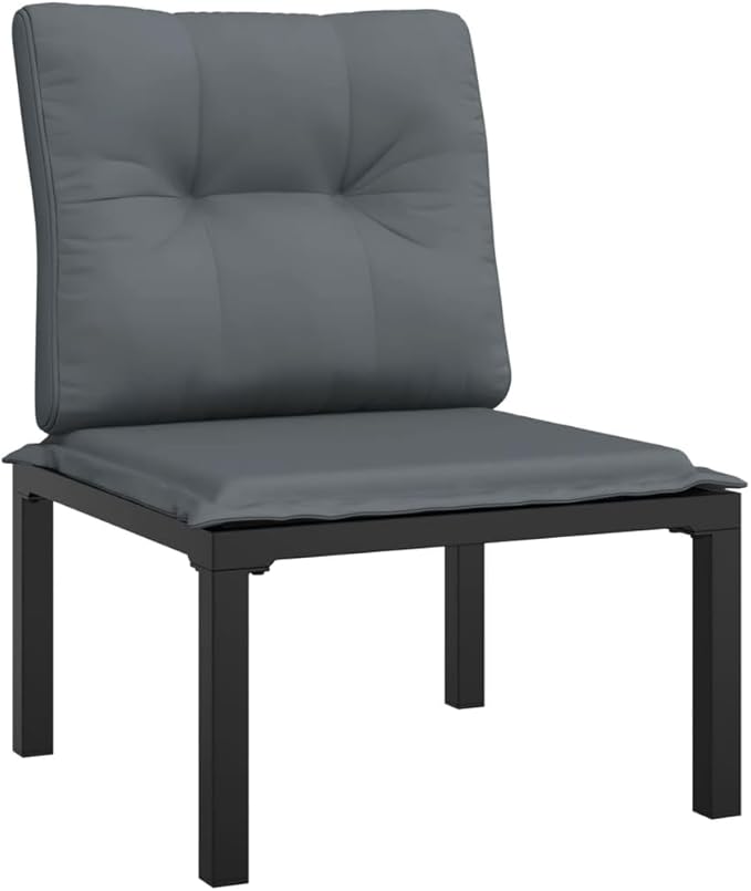Garden Lounge Set Black and Dark Gray Patio Furniture Set Garden Seating Ensemble for Backyard Deck