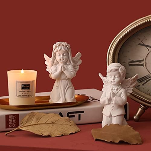 Asng Cherubs Angels Resin Garden Statue Figurine, Adorable Angel Sculpture Memorial Statue, Indoor Outdoor Home Garden Decoration (Praying Cherub-boy)