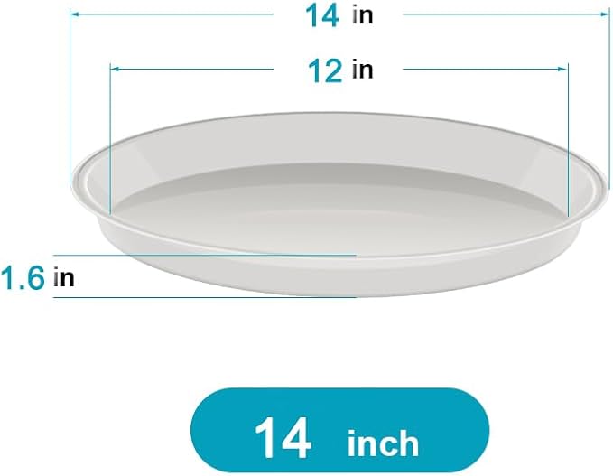6 Pack of Plant Saucer 14 Inch (12 Inch Base), 14 Inch Plant Saucer, Plastic Plant Trays for Pots, Plant Saucers for Indoors Round, Planter Tray for Planter 11"/12"/13" (14", Terracotta)