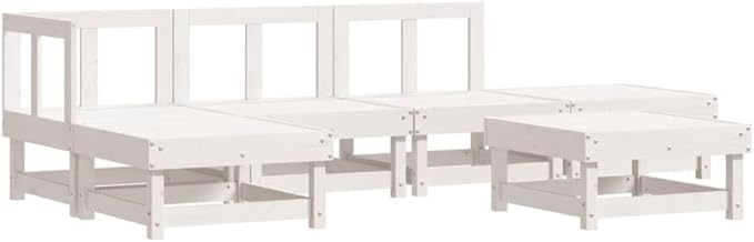 Garden Lounge Set White Garden Seating Ensemble Outdoor Furniture Set for Pond Deck