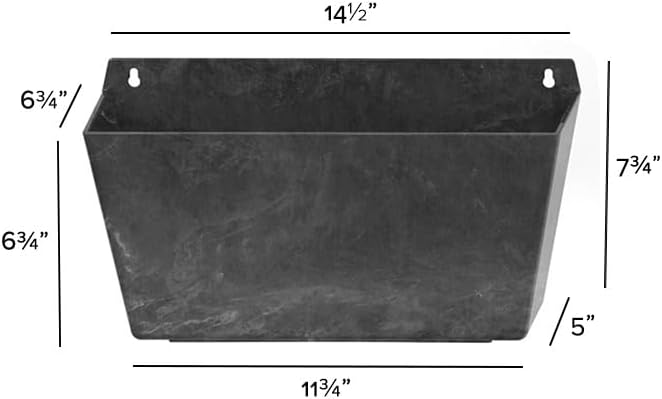 Root & Vessel Self Watering Wall Planters for Indoor or Outdoor Plants, Unique Marbled Wall Pot, Made of Eco-Friendly Blend of Stone and Plastic, Black, 14.5"