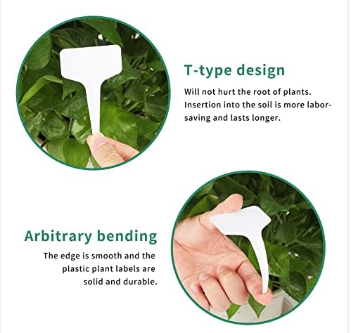 KINGLAKE GARDEN Plant Labels,200 Pcs Waterproof Plant Tags Garden Markers,Plastic Garden Labels for Outdoor Indoor Potted Plants with Permanent Marking Pen