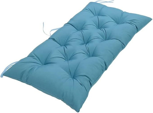Srutirbo Waterproof Indoor/Outdoor Bench Cushion Garden Non-Slip Swing Chair Cushion, Loveseat Cushion for Patio Furniture Swing Wicker Garden Bench, Indoor Lounger Seat (Blue, 47x19in)