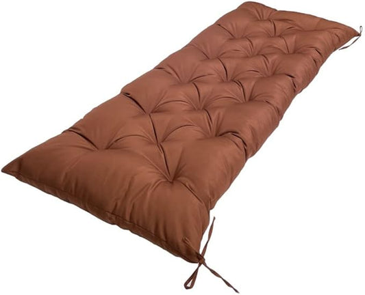 Srutirbo Waterproof Indoor/Outdoor Bench Cushion Garden Non-Slip Swing Chair Cushion, Loveseat Cushion for Patio Furniture Swing Wicker Garden Bench, Indoor Lounger Seat (Dark Brown, 47x19in)