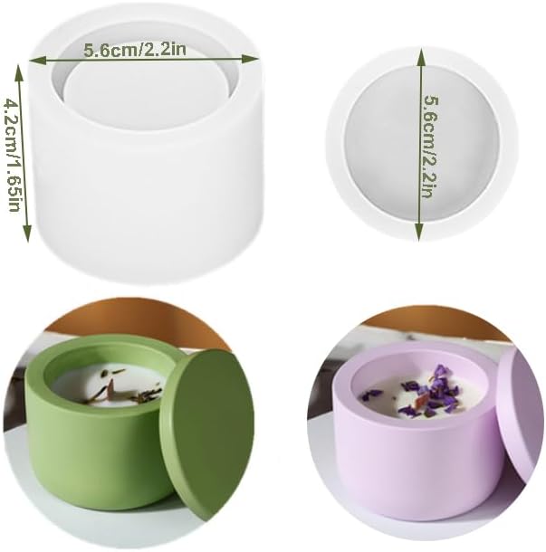 Storage Boxes with Lids - Creative Silicone Candle Vessels Pot Molds, Concrete Round Stripe Bottle Making Moulds for Storage and Candle Holder (G)