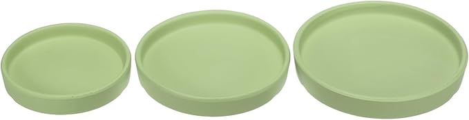 3 Pack Planter Saucers - Ceramic Plant Tray Flower Pot Drip Trays Round Apply to Outdoor/Garden (4/5/6inch, Dark Green)