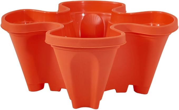Vertical Planter 5 Tiered,Stackable Planters for Strawberry Herb Flower and Vegetable Stacking Garden Tower Gardening Pots with Removable Wheels and Bottom Indoor Outdoor