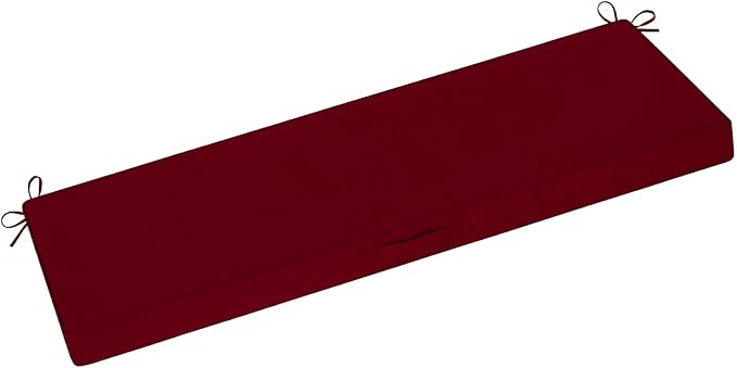 downluxe Outdoor Bench Cushion Waterproof, 59 x 18 Inch Patio Furniture Cushions with Adjustable Ties & Portable Handle, Porch Swing Cushions, Bench Cushions for Outdoor Furniture, Burgundy