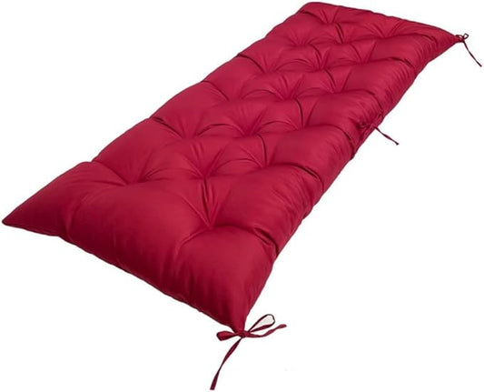 Srutirbo Waterproof Indoor/Outdoor Bench Cushion Garden Non-Slip Swing Chair Cushion, Loveseat Cushion for Patio Furniture Swing Wicker Garden Bench, Indoor Lounger Seat (Dark red, 47x19in)