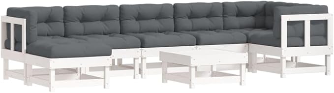 Garden Lounge Set White, Anthracite Outdoor Patio Set Garden Seating Ensemble for Pond Outdoor
