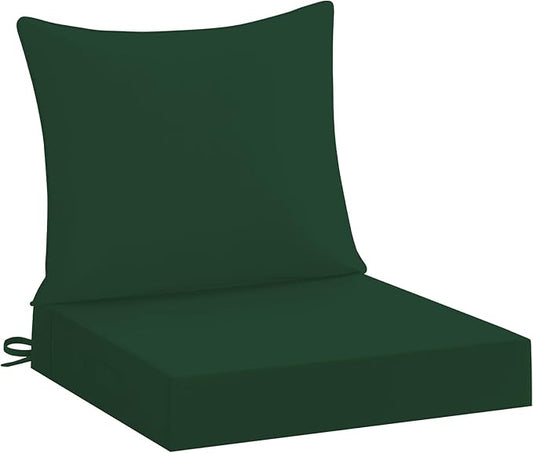 downluxe 22x22 Outdoor Chair Cushions, Waterproof Fade Resistant Patio Furniture Cushions with Handle & Removable Cover, Deep Seat Outdoor Cushions for Sofa, Couch and Patio Chairs, Forest Green